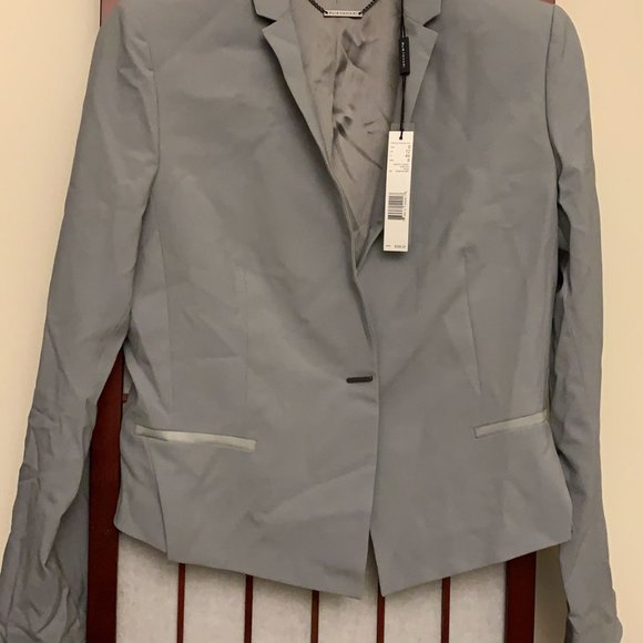 elie tahari lindley suit jacket blazer geometric grey size 8 nwt